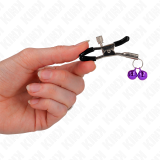 Doppelglocken-Nippelklammerei Lila 6 cm von Kink Nipple Grip | Fesselliebe.de
