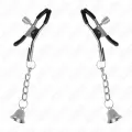 Silberne Nippelklemmen mit Glockenanhänger 6 cm von Kink Nipple Grip