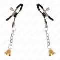 Goldene Nippelklemmen mit Glockenanhänger 6 cm von Kink Nipple Grip
