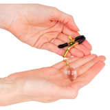 Glasperlen-Nippelklammern Gold 6 cm von Kink Nipple Grip | Fesselliebe.de
