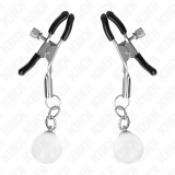 Glasperlen-Nippelklammern Silber 6 cm von Kink Nipple Grip | Fesselliebe.de