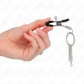 O-Ring Nippelklemme und Kleine Kette Silber 6 cm von Kink Nipple Grip