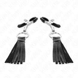 Kunstleder Quasten Nippelklemmen 6 cm von Kink Nipple Grip | Fesselliebe.de