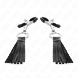 Kunstleder Quasten Nippelklemmen 6 cm von Kink Nipple Grip | Fesselliebe.de