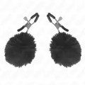 Kunstfellball-Nippelklammer Schwarz 6 cm von Kink Nipple Grip