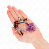 Kette Nippelklemmen Lila 30 cm von Kink Nipple Grip | Fesselliebe.de