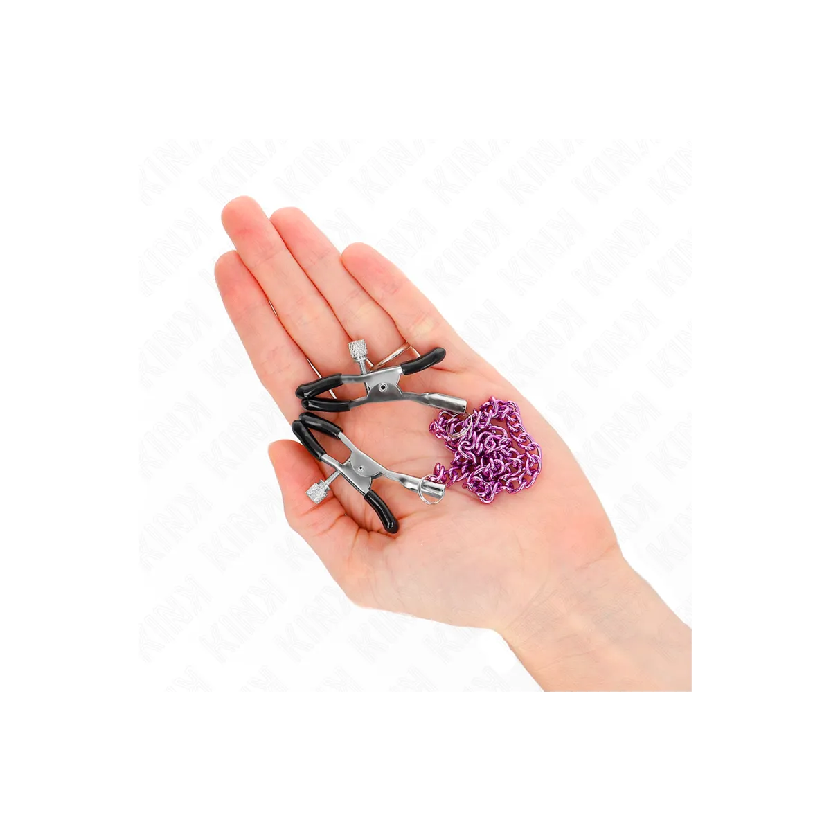 Kette Nippelklemmen Lila 30 cm von Kink Nipple Grip | Fesselliebe.de