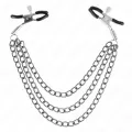Nippelklemmen mit 3 Ketten Schwarz 20/23/28 cm von Kink Nipple Grip
