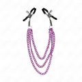 Nippelklemmen mit 3 Ketten Lila 20/23/28 cm von Kink Nipple Grip