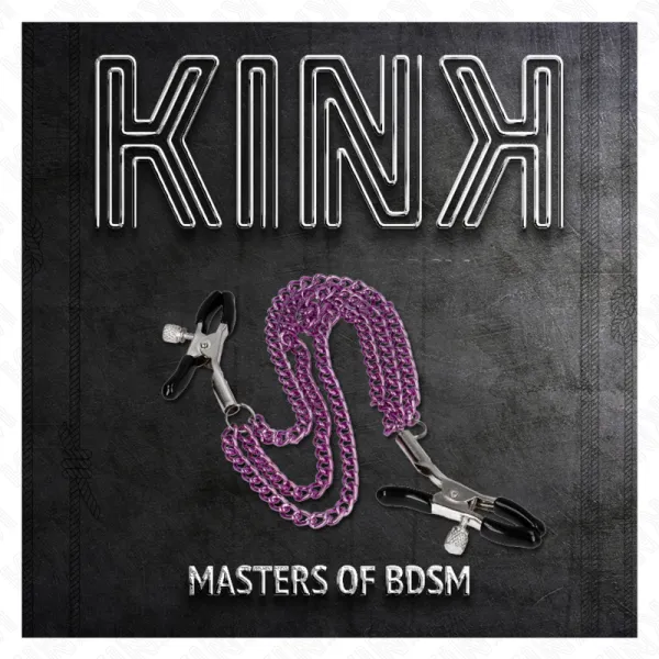 Nippelklemmen mit 3 Ketten Lila 20/23/28 cm von Kink Nipple Grip | Fesselliebe.de