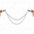 Nippelklemmen mit 2 Dicken Ketten Silber 20/23 cm von Kink Nipple Grip