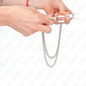 Nippelklemmen mit 2 Dünnen Ketten Silber 20/23 cm von Kink Nipple Grip