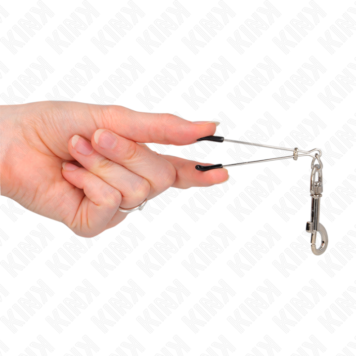 Dünne Haken-Nippelklammere Silber 7 cm von Kink Nipple Grip | Fesselliebe.de