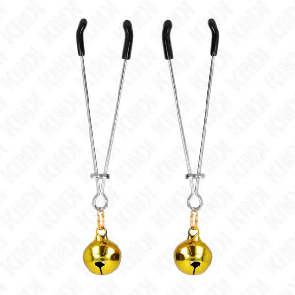 Dünne Glocken-Nippelklammern Gold 7 cm von Kink Nipple Grip | Fesselliebe.de