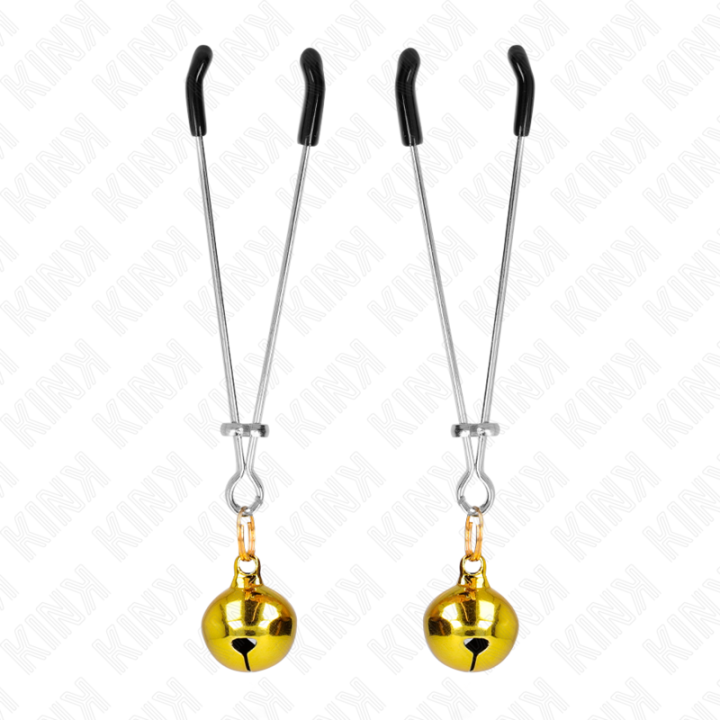 Dünne Glocken-Nippelklammern Gold 7 cm von Kink Nipple Grip | Fesselliebe.de