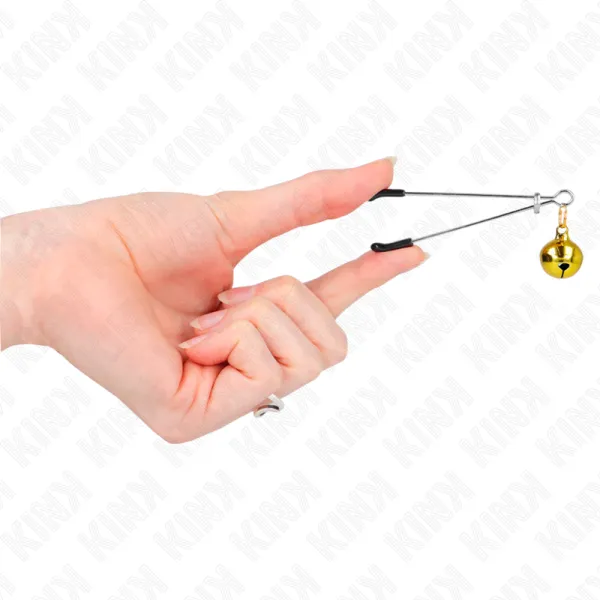 Dünne Glocken-Nippelklammern Gold 7 cm von Kink Nipple Grip | Fesselliebe.de