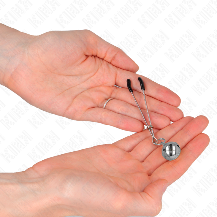 Dünne Glocken-Nippelklammern Silber 7 cm von Kink Nipple Grip | Fesselliebe.de