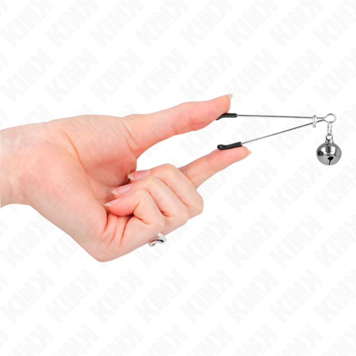 Dünne Glocken-Nippelklammern Silber 7 cm von Kink Nipple Grip | Fesselliebe.de