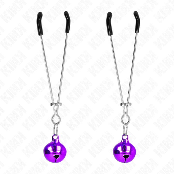 Dünne Glocken-Nippelklammern Lila 7 cm von Kink Nipple Grip | Fesselliebe.de