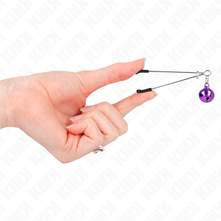 Dünne Glocken-Nippelklammern Lila 7 cm von Kink Nipple Grip | Fesselliebe.de