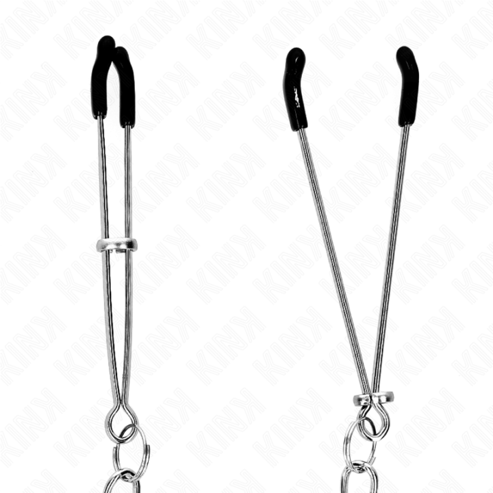 Dünne Nippelklemmen mit Dicker Kette 30 cm von Kink Nipple Grip | Fesselliebe.de