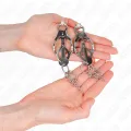 Japanische Kleeblatt-Nippelklammern mit Kleinen Ketten Silber von Kink Nipple Grip