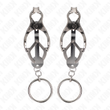 O-Ring Japanische Kleeblatt-Nippelklammern Silber von Kink Nipple Grip | Fesselliebe.de