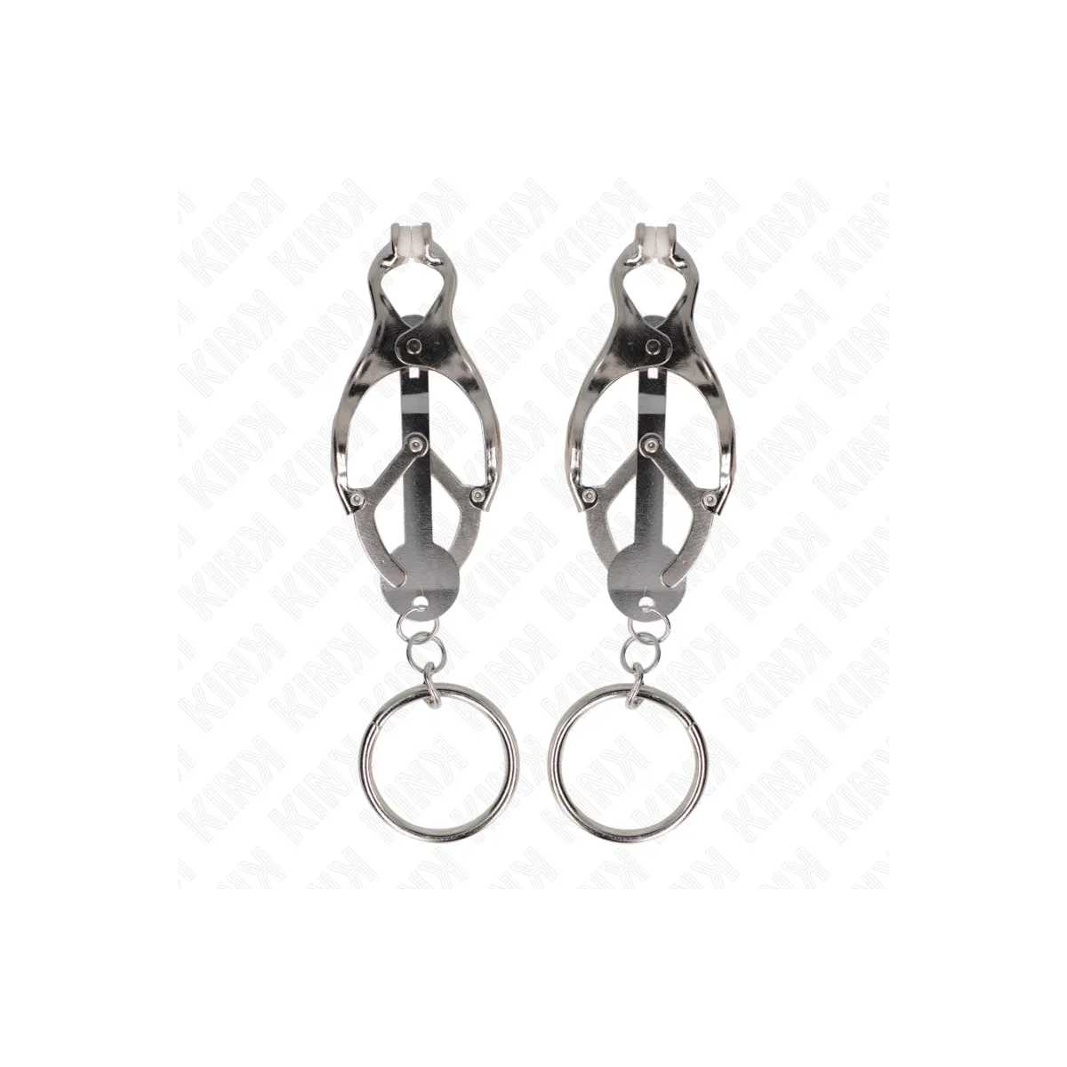 O-Ring Japanische Kleeblatt-Nippelklammern Silber von Kink Nipple Grip | Fesselliebe.de