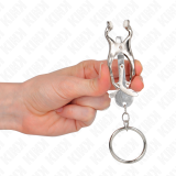 O-Ring Japanische Kleeblatt-Nippelklammern Silber von Kink Nipple Grip | Fesselliebe.de