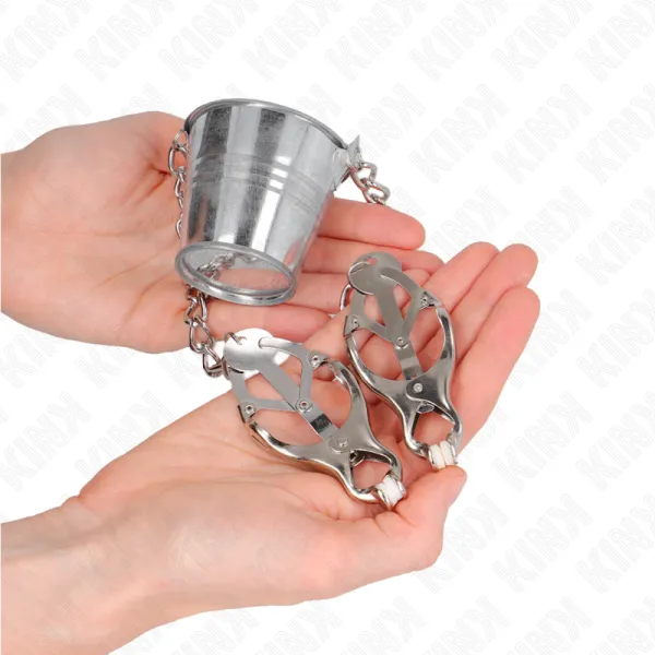 Nippelklemmen mit Eimer Silber von Kink Nipple Grip | Fesselliebe.de