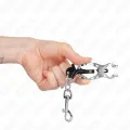 Japanische Kleeblatt-Nippelklammern mit Haken Silber von Kink Nipple Grip