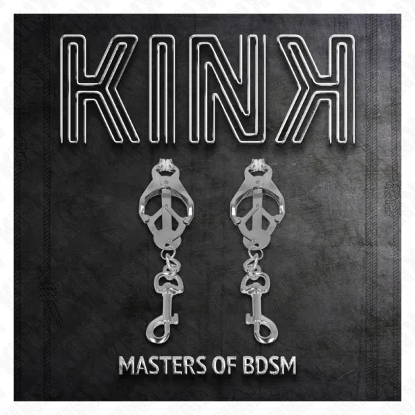 Japanische Kleeblatt-Nippelklammern mit Haken Silber von Kink Nipple Grip | Fesselliebe.de