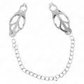 Japanische Kleeblatt-Nippelklammern mit Kette Silber 30 cm von Kink Nipple Grip