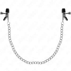 Flache Kette Nippelklemmen Silber 34 cm von Kink Nipple Grip | Fesselliebe.de