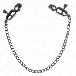 Flache Kette Nippelklemmen Schwarz 30 cm von Kink Nipple Grip | Fesselliebe.de