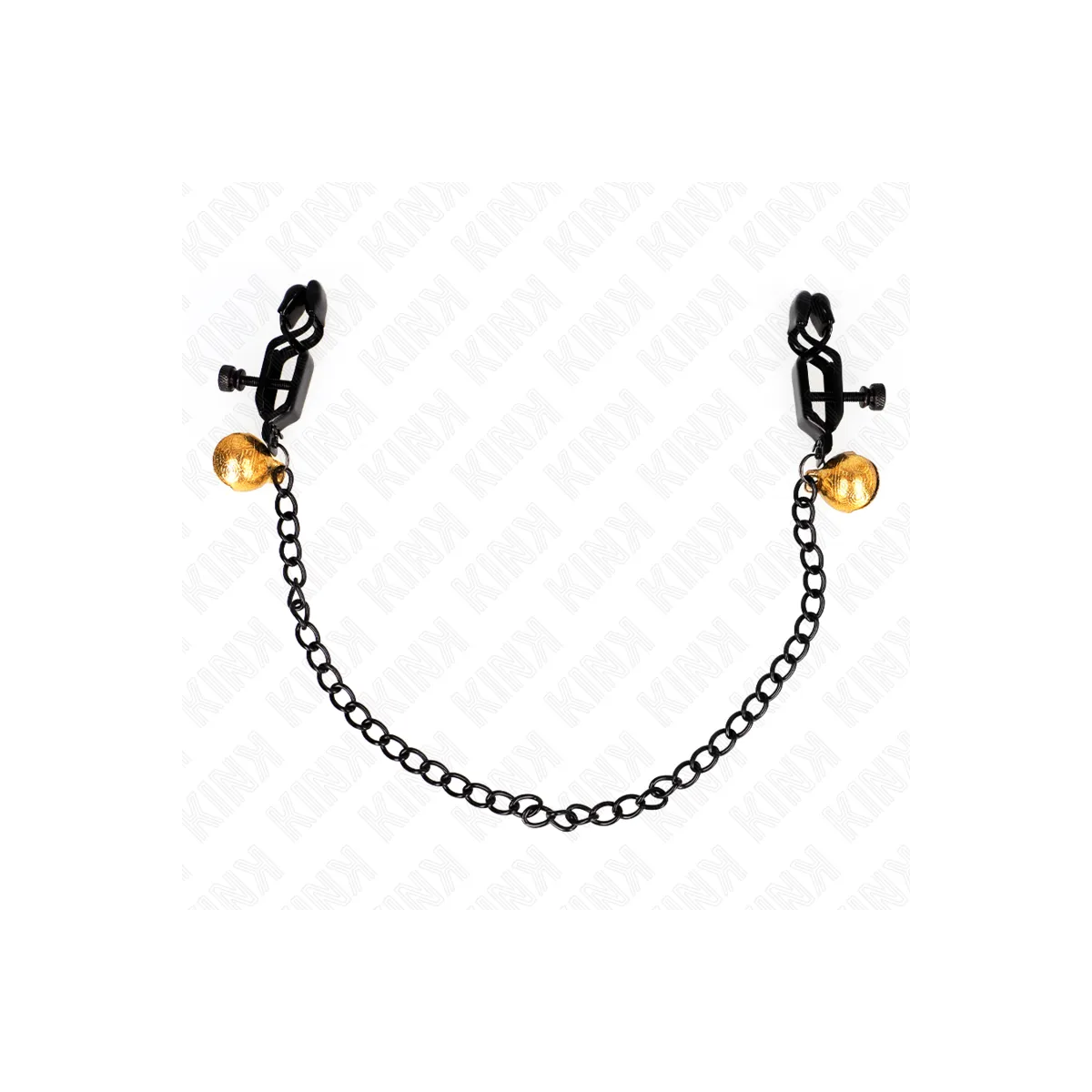 Flache Kette Nippelklemmen und Glocke Silber 30 cm von Kink Nipple Grip | Fesselliebe.de