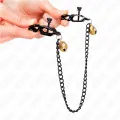 Flache Kette Nippelklemmen und Glocke Silber 30 cm von Kink Nipple Grip