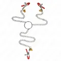 Bell 3-Fach Nippel- und Klitorisklemmen Rot mit Kette 30 cm von Kink Nipple Grip