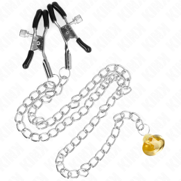 Kette Nippelklemmen mit Hornanhänger 30 cm von Kink Nipple Grip | Fesselliebe.de
