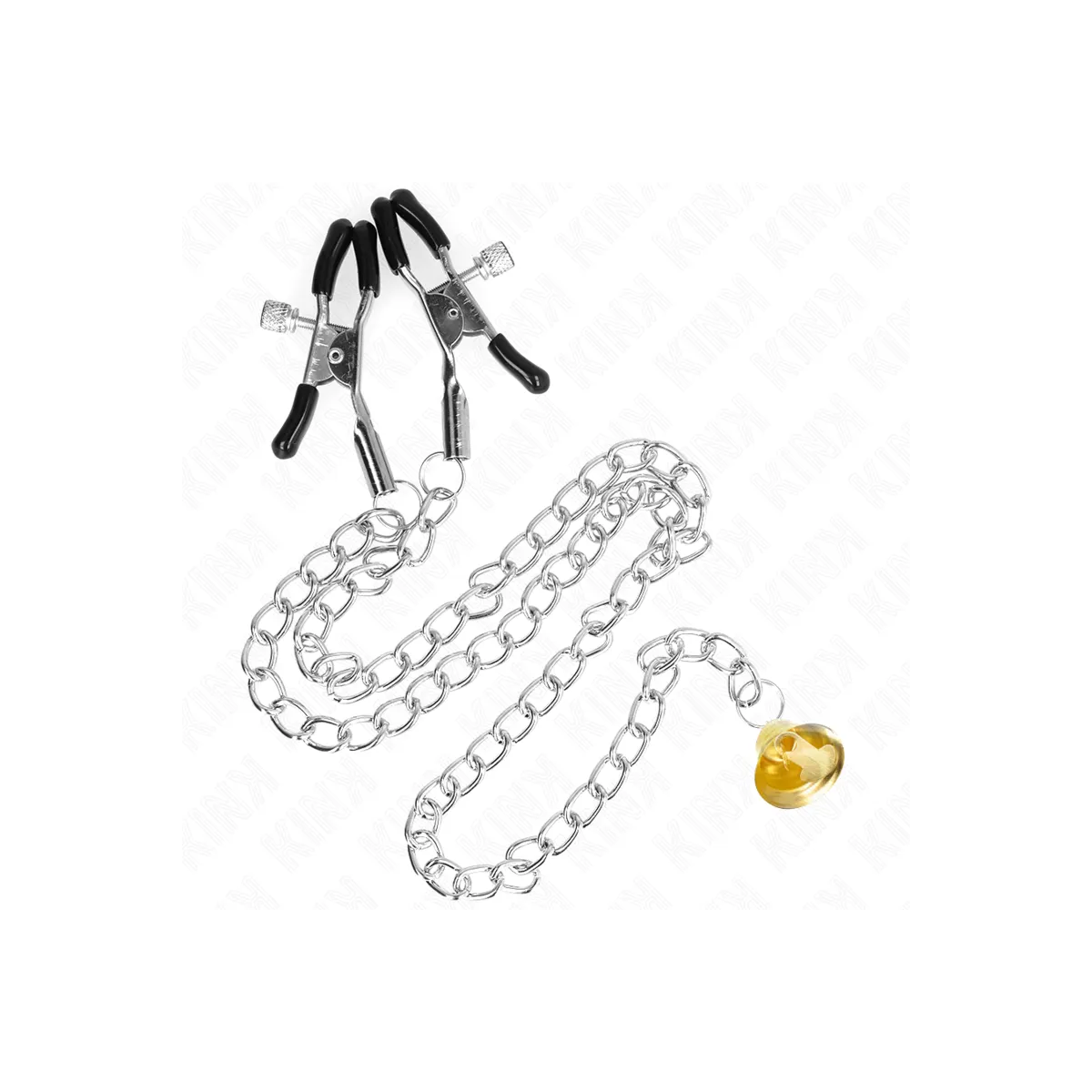 Kette Nippelklemmen mit Hornanhänger 30 cm von Kink Nipple Grip | Fesselliebe.de