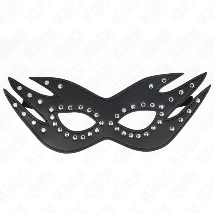 Kunstledermaske mit Nieten Modell 3 26 X 9,5 cm von Kink Masked Allure | Fesselliebe.de