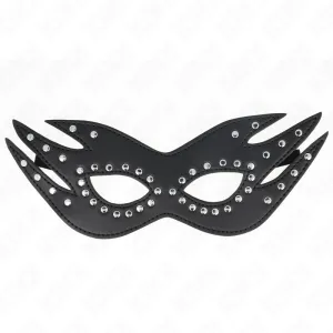 Kunstledermaske mit Nieten Modell 3 26 X 9,5 cm von Kink Masked Allure | Fesselliebe.de