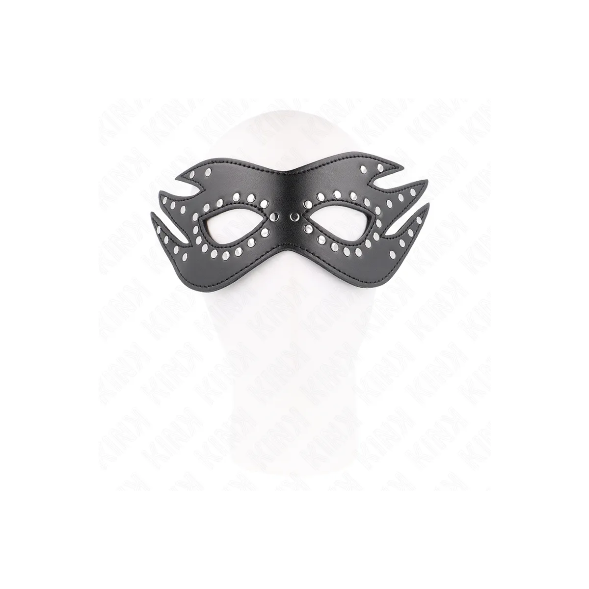 Kunstledermaske mit Nieten Modell 3 26 X 9,5 cm von Kink Masked Allure | Fesselliebe.de