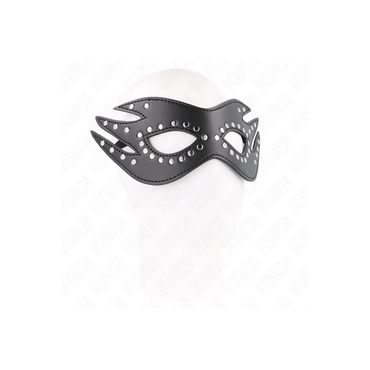 Kunstledermaske mit Nieten Modell 3 26 X 9,5 cm von Kink Masked Allure | Fesselliebe.de