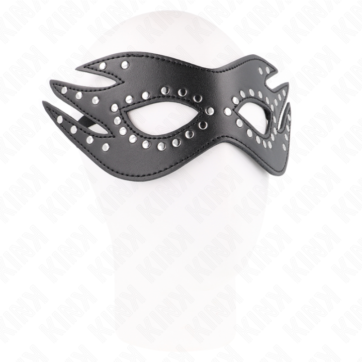 Kunstledermaske mit Nieten Modell 3 26 X 9,5 cm von Kink Masked Allure | Fesselliebe.de