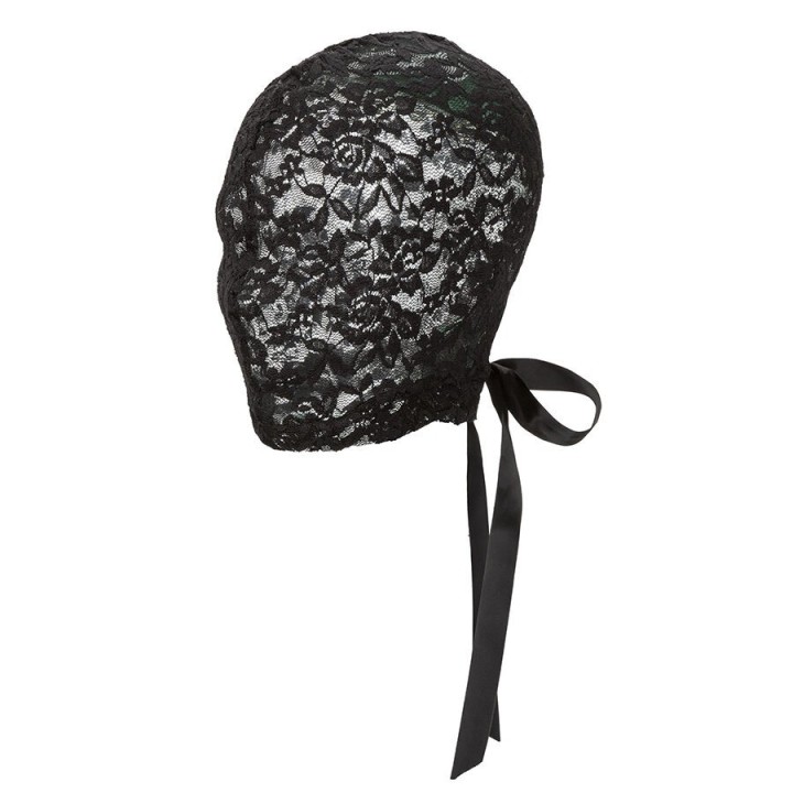Scandal Schwarze Spitzen-Balalava mit Schleife von Calexotics | Fesselliebe.de