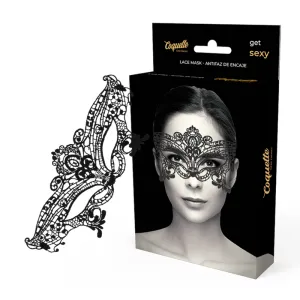 Breite Schwarze Spitzenmaske von Coquette Accessories | Fesselliebe.de