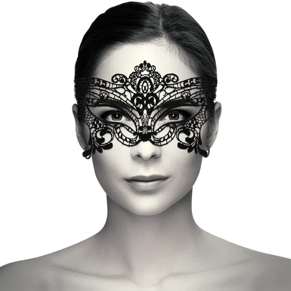 Breite Schwarze Spitzenmaske von Coquette Accessories | Fesselliebe.de
