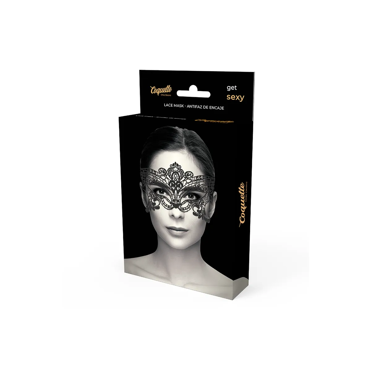 Breite Schwarze Spitzenmaske von Coquette Accessories | Fesselliebe.de