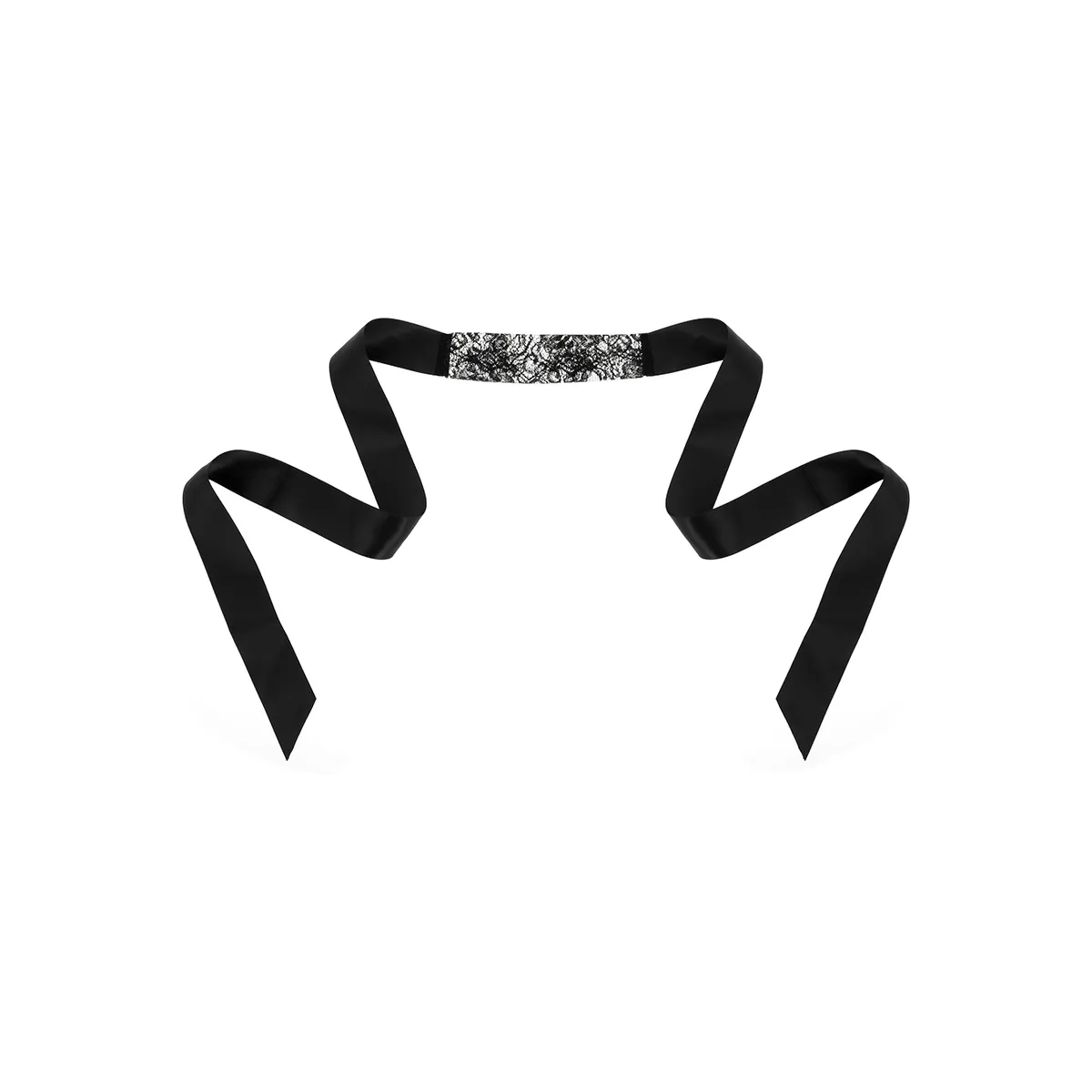 Schwarze Spitzenmaske mit Band von Coquette Accessories | Fesselliebe.de